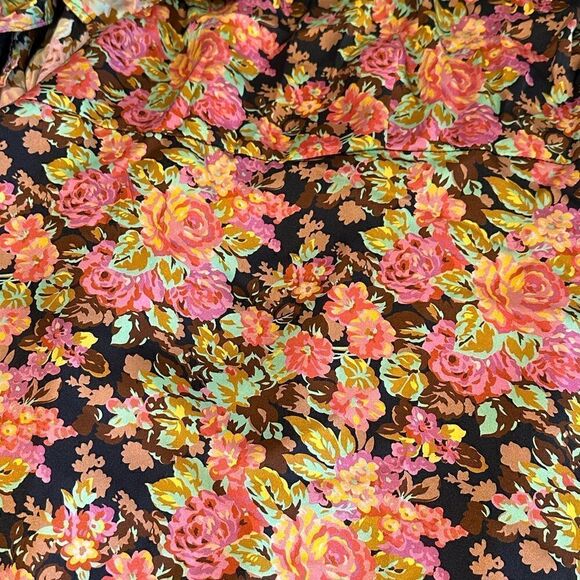 Topshop floral ruffle wrap mini dress in multi - Picture 6 of 7